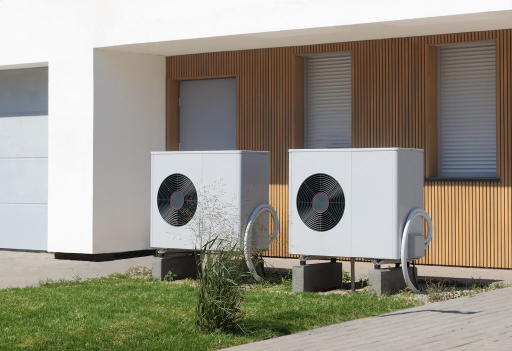 Dual Air Source Heat Pumps at Modern Residence